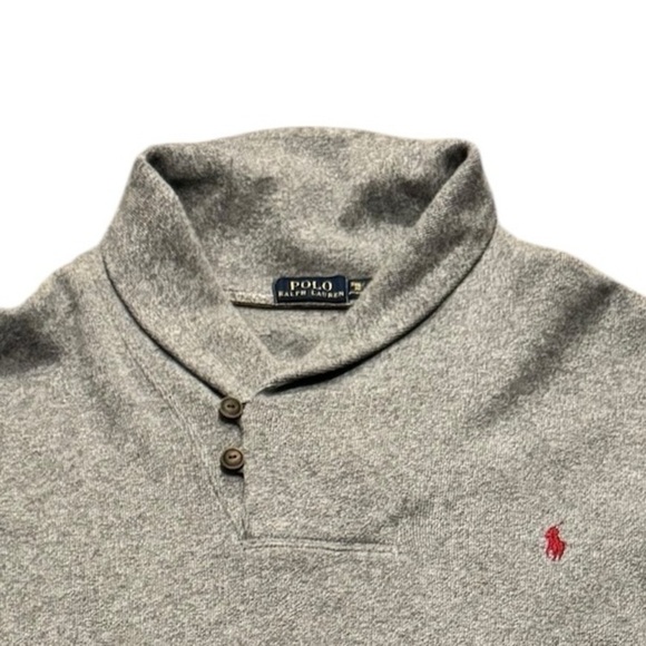 Polo Ralph Lauren Pullover Sweater Mens Size 3XB Two Button Shawl Collar - Picture 8 of 16
